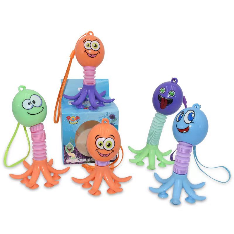 New Octopus Stretch Tube Sucker Light-Emitting Mobile Phone Bracket Variety of Shapes Extension Tube Toy Shape Changeable Cute