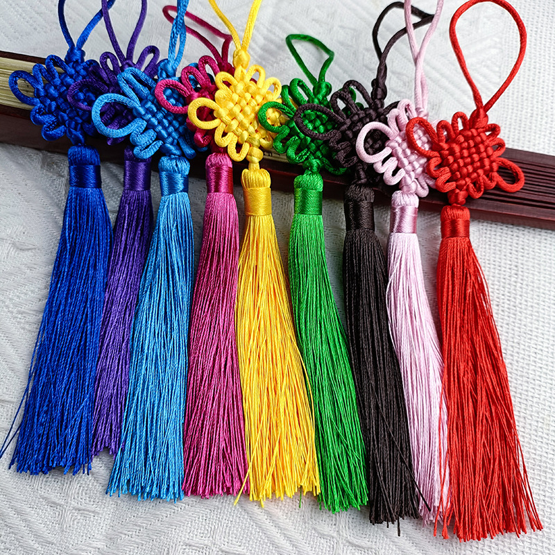 small chinese knot 6 knot with tassel gourd pendant small chinese knot tassel pendant factory wholesale