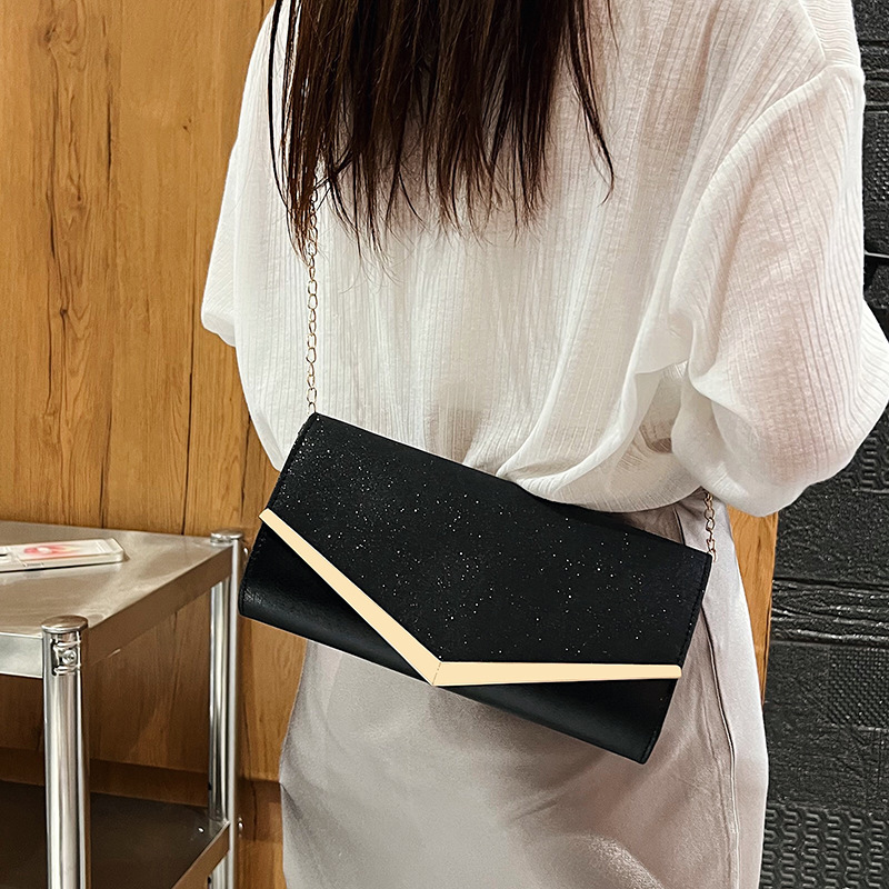 Textured Small Shoulder Bag 2022 New Korean Style Simple Chain Envelope Package Long Dinner Shoulder Bag Fashion Women Bags