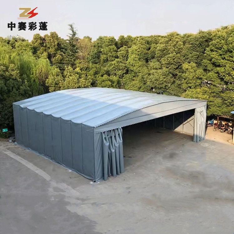 移动推拉雨棚遮阳棚伸缩式活动蓬大型仓库户外蓬夜市大排档帐篷
