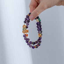 国潮风紫水晶新款手链天然手串设计感小众气质百搭轻奢高级感手链