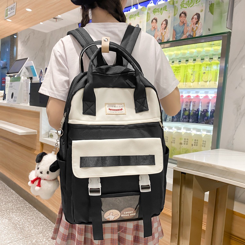 新款韩版ins学院风手提双肩包女大容量高颜值中小学生休闲双肩包