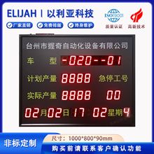 车间自动化设备led电子生产看板计划产量实际产量计数北京时间计