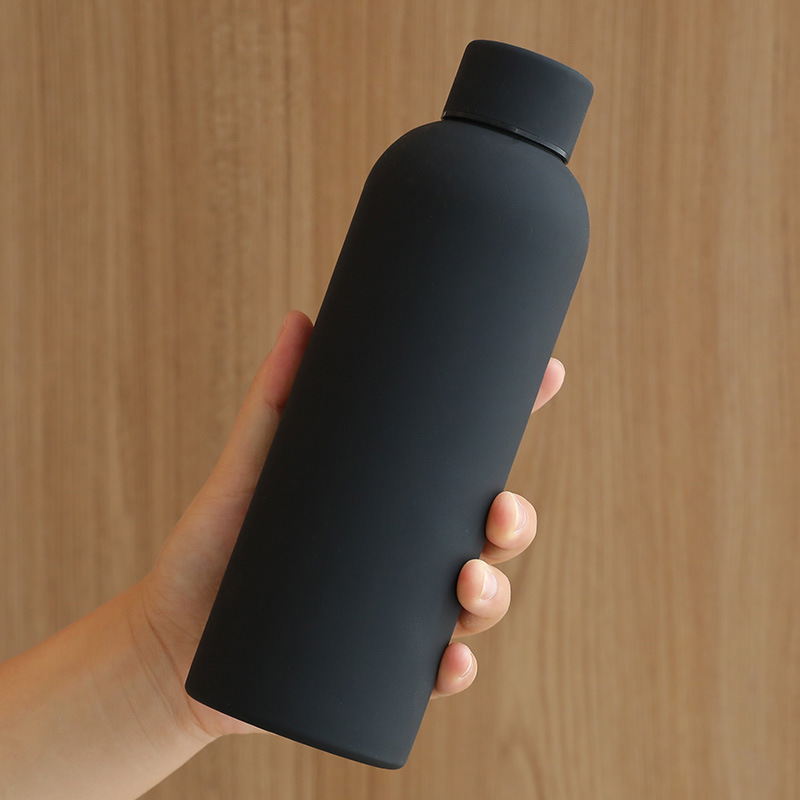 New Rubber Paint Sports a Narrow Mouthed Bottle Vacuum Cup Double-Layer 304 Stainless Steel Coke Bottle American Small Cup