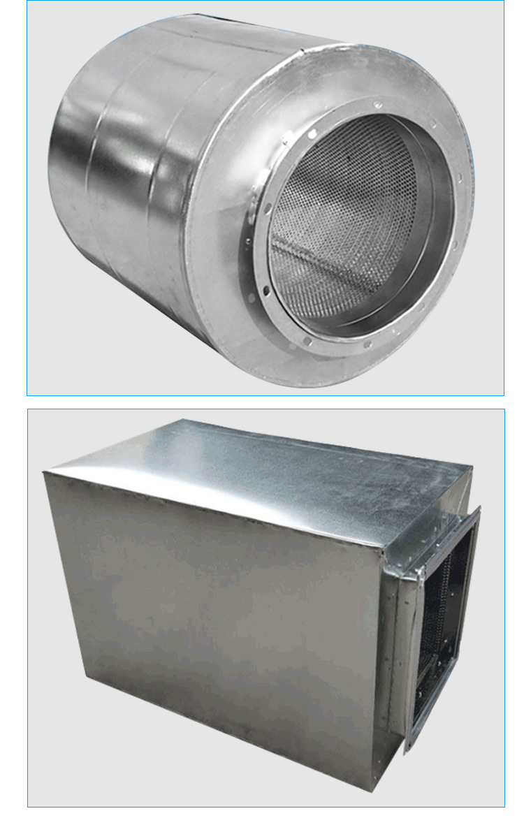厂家加工定制消声器镀锌板风管消声器通风消声器管道式消音器