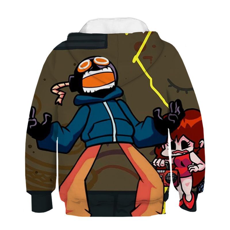 3d厂家出售friday night funkin whitty跨境时尚游戏连帽童装卫衣