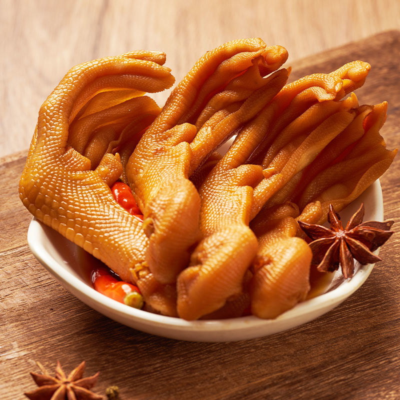 龙岩泡鸭爪泡鸭翅网红泡鸭掌鸭爪吃货肉类零食卤味鸭翅小吃6个
