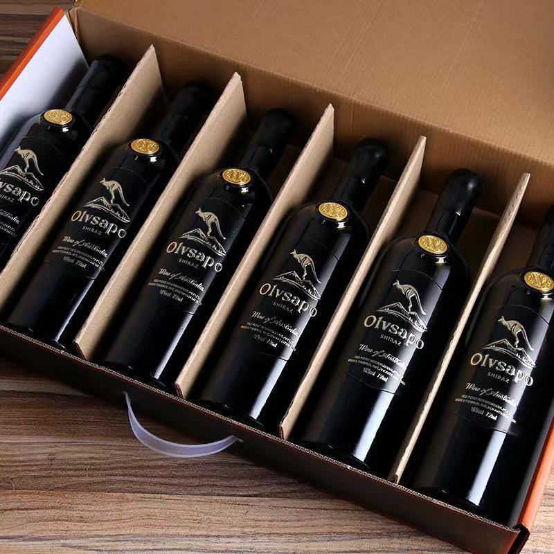 【整箱6瓶装】澳洲进口红酒重瓶型16度干红葡萄酒750ml*6瓶礼盒装