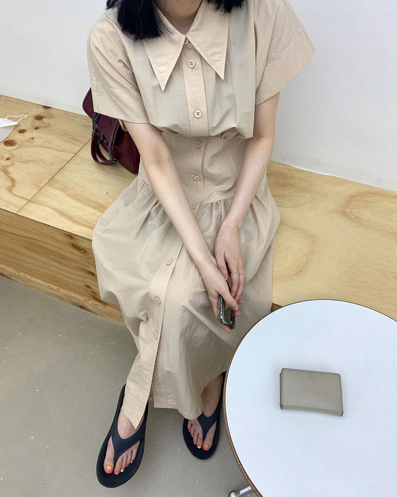 low宽腰封连衣裙