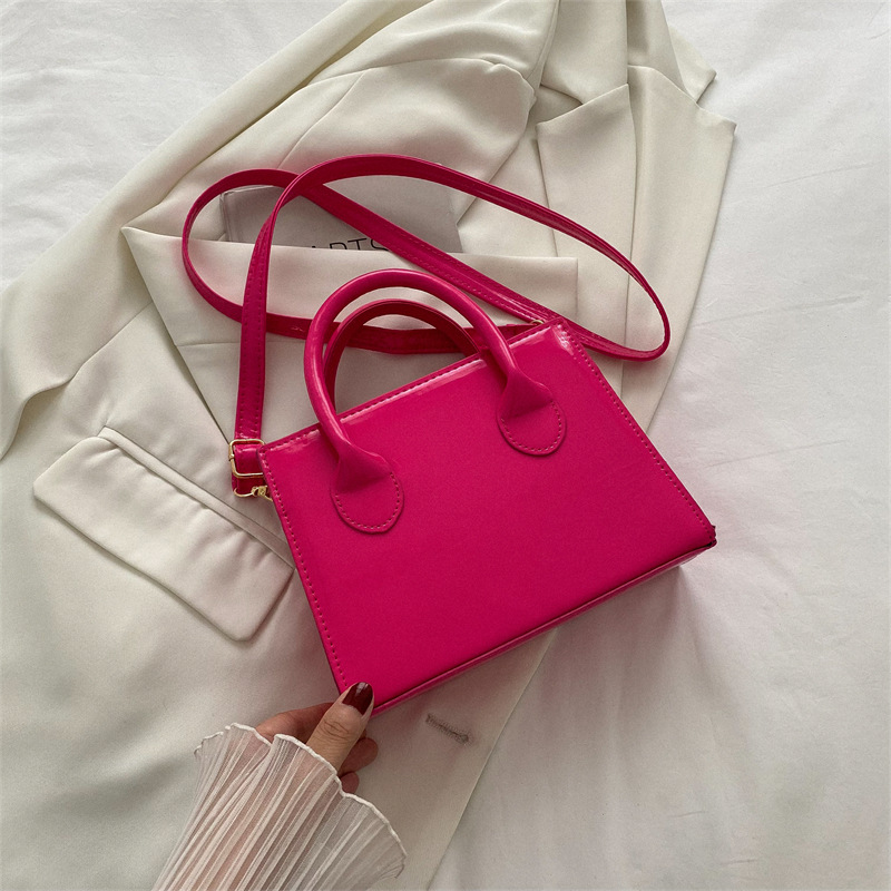 Fashion Korean Style Small Square Bag Handbags Women's New Trendy Women's Bags Solid Color Single-Shoulder Bag Messenger Bag 2022