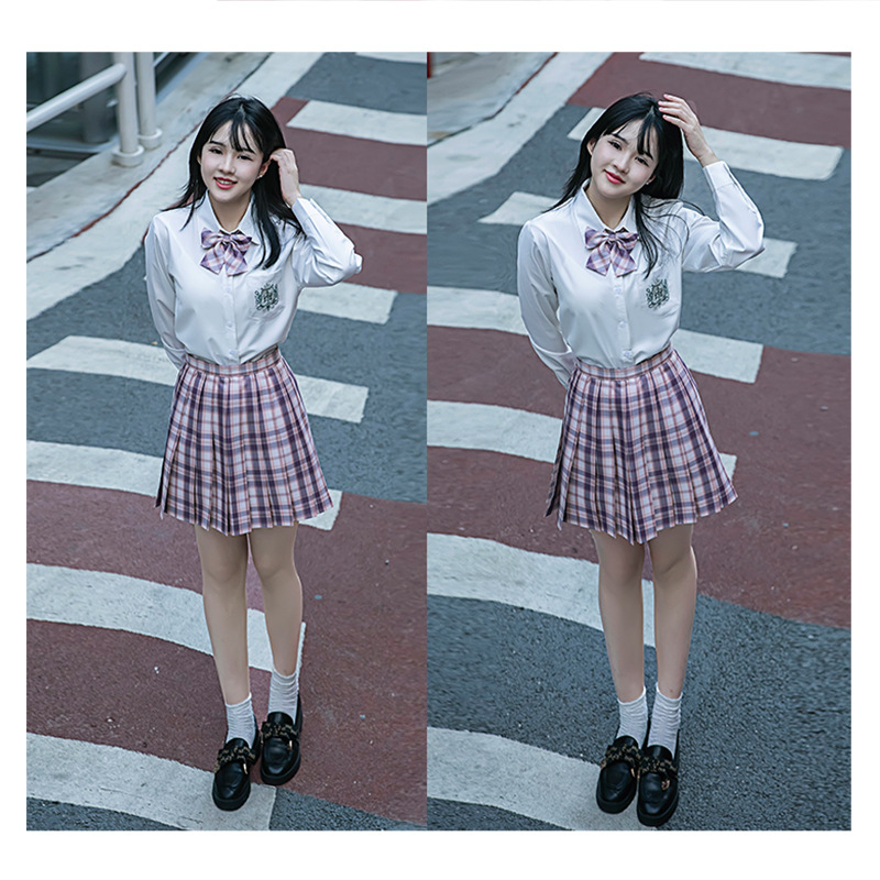 原创jk套装全套春秋季学院风奶白色衬衫学生校服jk制服正版百褶裙