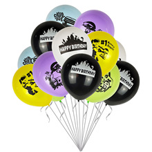 跨境热卖Fortnite堡垒之夜游戏气球 游戏派对狂欢装饰乳胶气球
