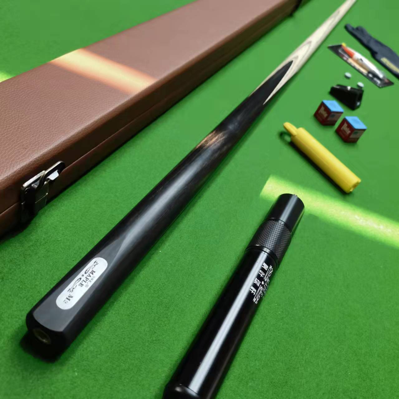 枫叶m2台球杆英式斯诺克小头球杆中式黑八通体桌球杆10mm台球配件