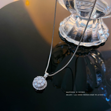 时来运转抖音网红爆款可旋转项链女复古微镶锆石轻奢气质锁骨链