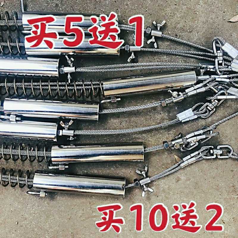 野外全套304不锈钢钢丝绳大弹力超软弹簧全自动拉紧脚套单向锁整