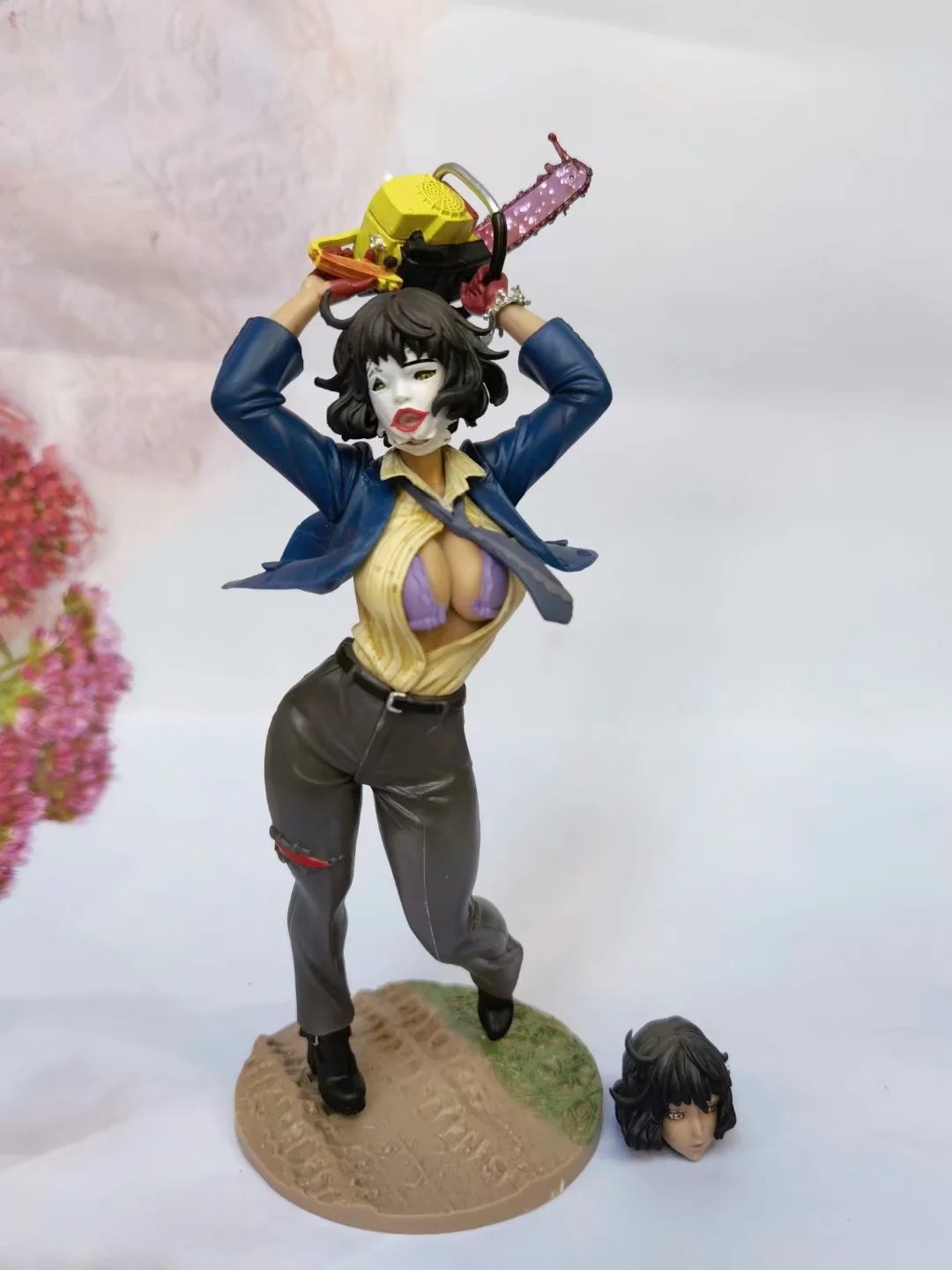飞源动漫 电锯惊魂 德州电锯杀人狂 女版 工作装 模型 盒装手办
