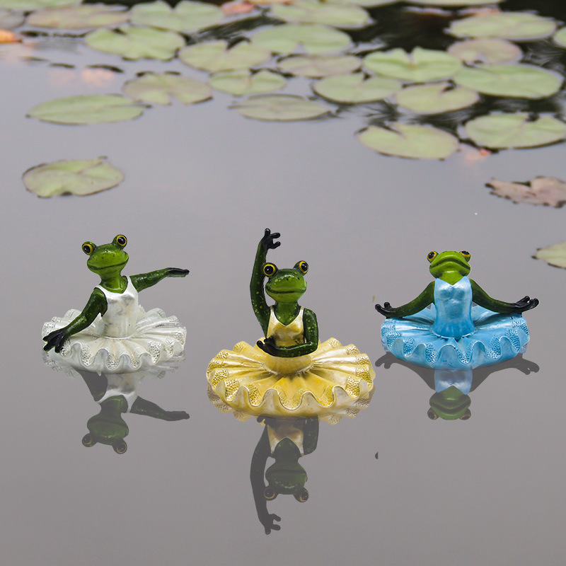 跨境花园庭院水上趣味漂浮摆件水池仿真动物装饰池塘青蛙系列批发