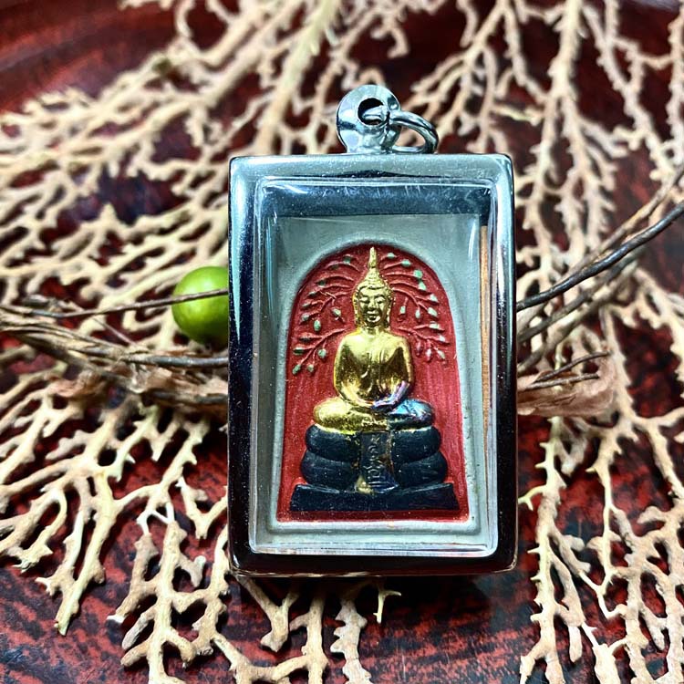 舍玛商贸2536龙婆本彩泥崇迪含不锈钢壳无鉴定卡包邮泰国佛牌