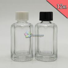 12ml透明八角瓶 玻璃精油瓶 精华瓶 香水分装瓶 化妆品试用装整套