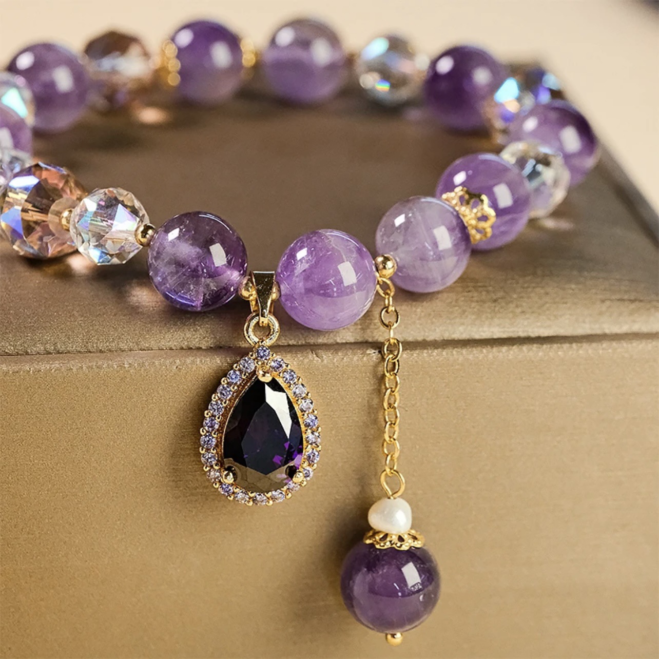 紫水晶手串高端紫色水晶手链正品 九紫离火手串-阿里巴巴