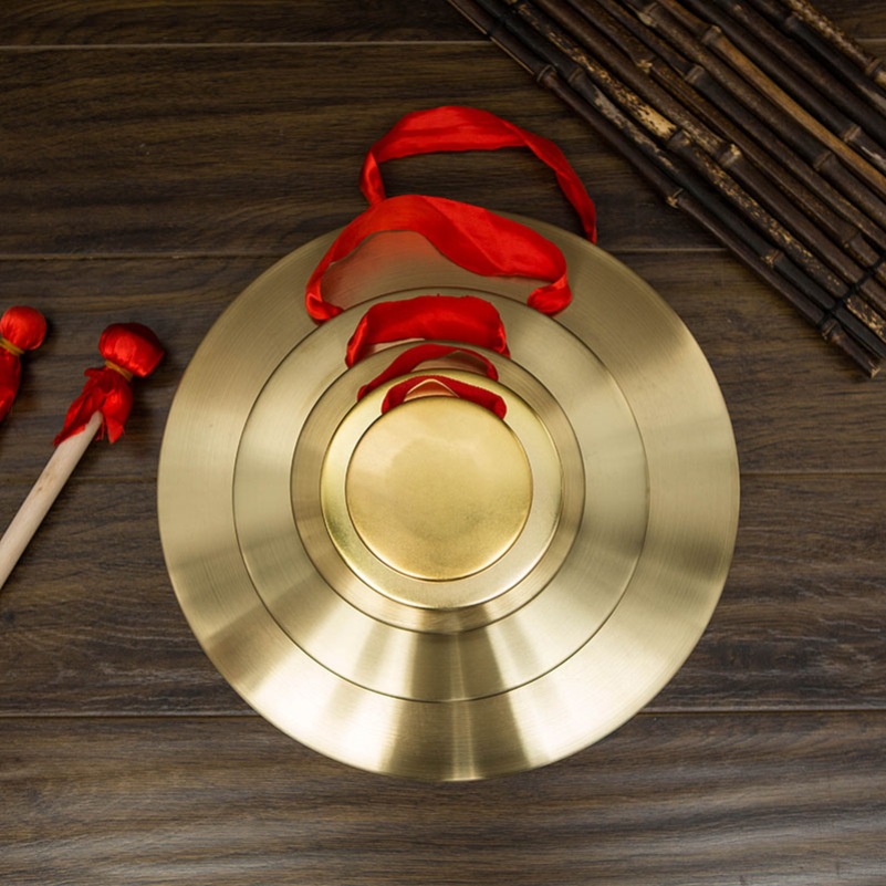 开业预警幼儿园铜锣铜镲大锣罗子嚓响锣响器材啰手锣敲锣游戏抄响