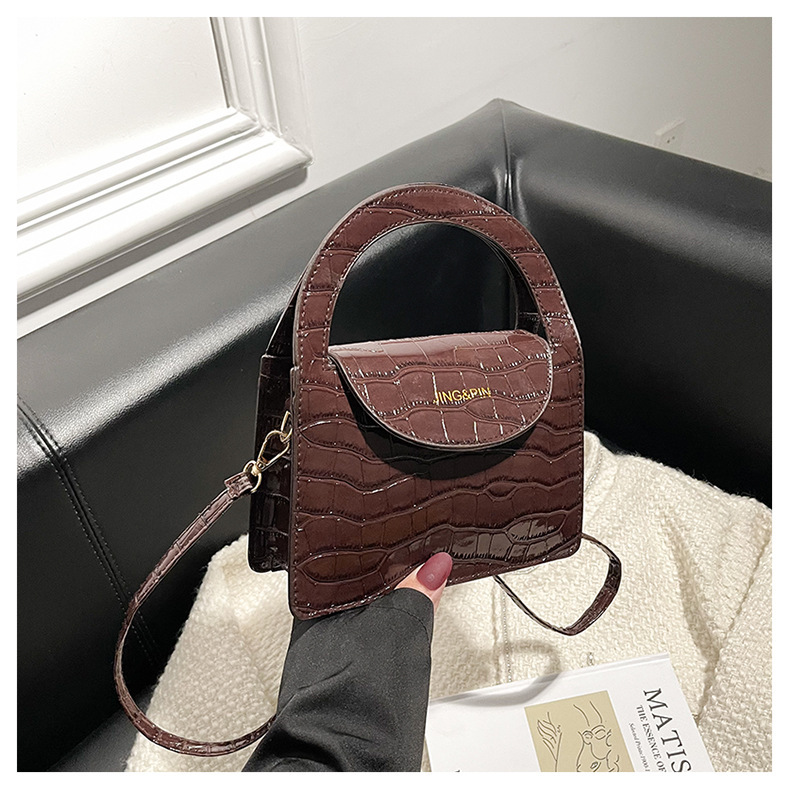 Spring 2022 New Painted Stone Pattern Bag Korean Texture Shoulder Bag Simple Trendy Fashion Portable Underarm Bag