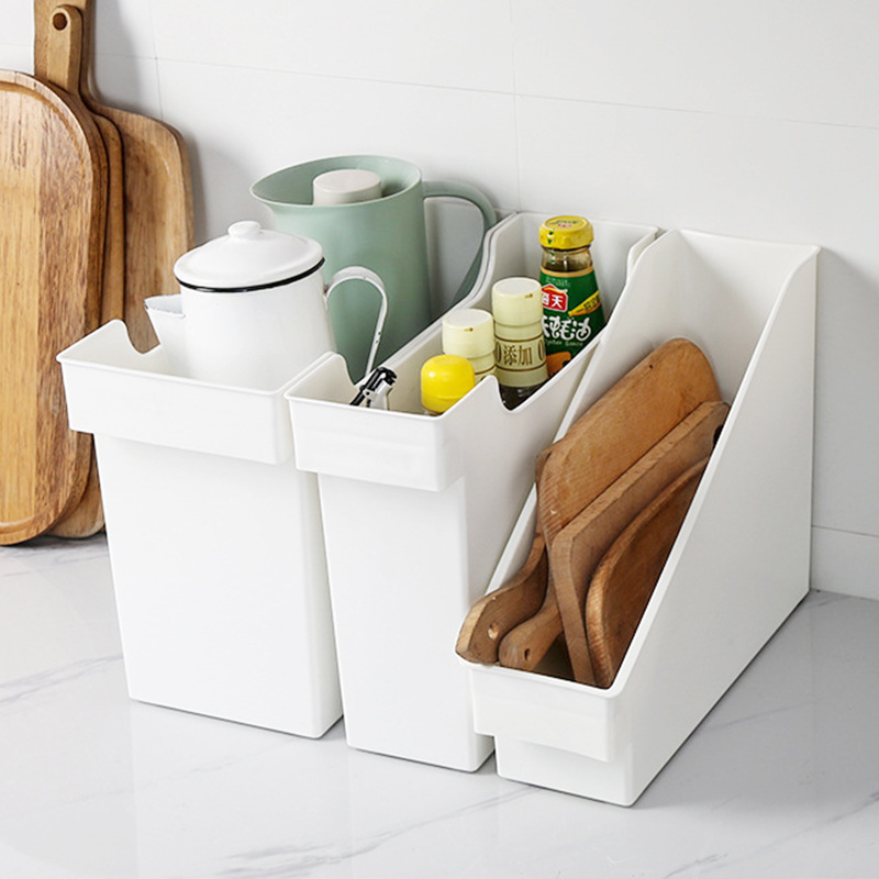 厨房收纳箱斜角收纳盒带滑轮无盖收纳筐橱柜高位收纳杂物储物盒子