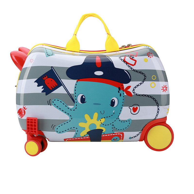 Children's Baby Can Sit and Ride Multifunctional Cartoon Suitcase Luggage Toy Universal Wheel