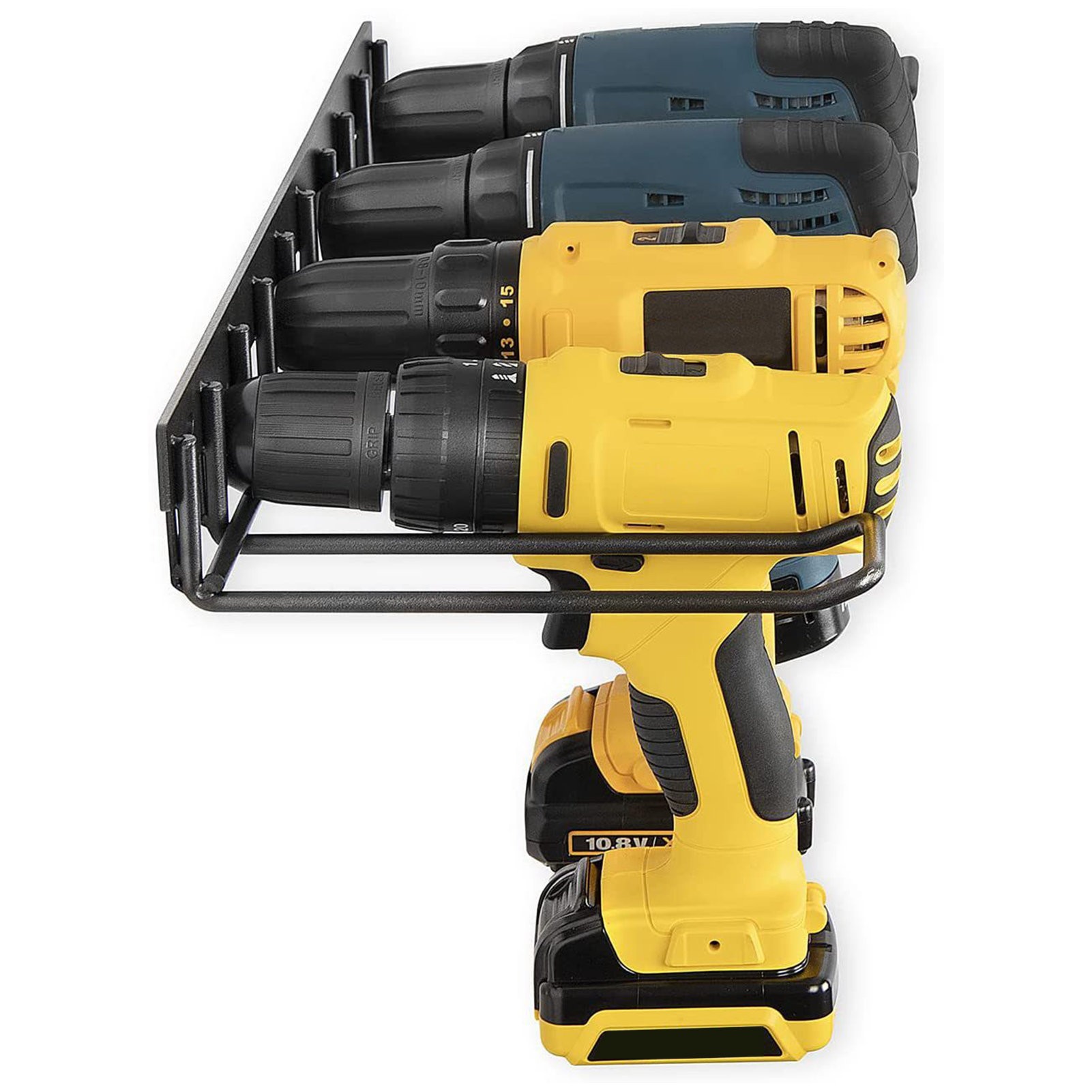 电钻黑色白色收纳架支架壁挂式电动工具收纳架工具架车库存储架