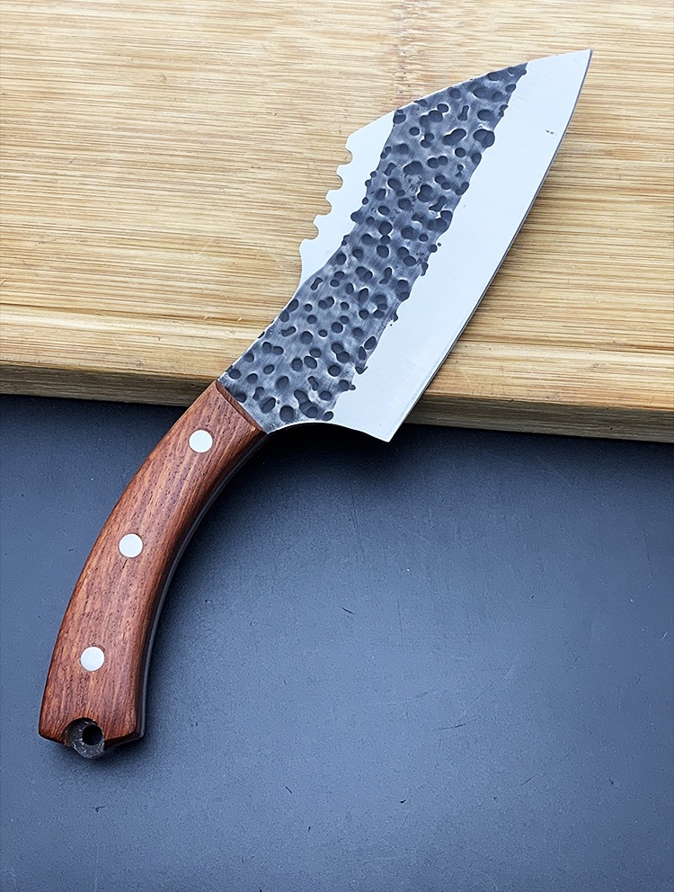 手工锻打鱼刮鱼鳞用刀剔骨刀分割刀多用途卖肉刀割肉刀菜刀多用刀