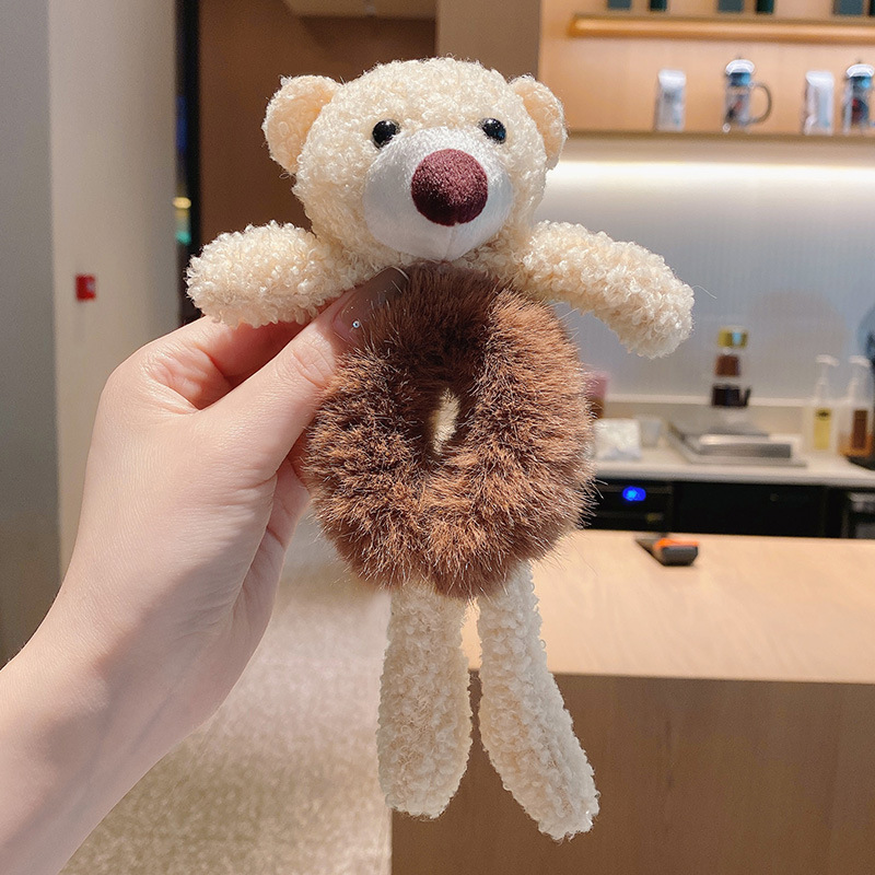 BEBEAR Headband Female Winter Cute Little Bear Hair Band Internet Celebrity Autumn and Winter Hair Accessories Hair Rope Plush Hair Ring