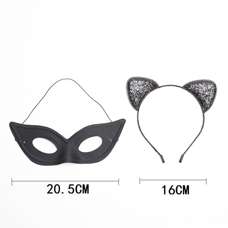 Zilin Cross-Border Spot Amazon Holiday Party Makeup Props Ball Sexy Mask Cat Ears Headband Set
