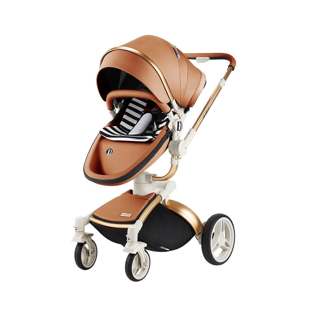 三合一婴儿车可躺双向高景观婴儿推车可折叠双向四轮减震宝宝车