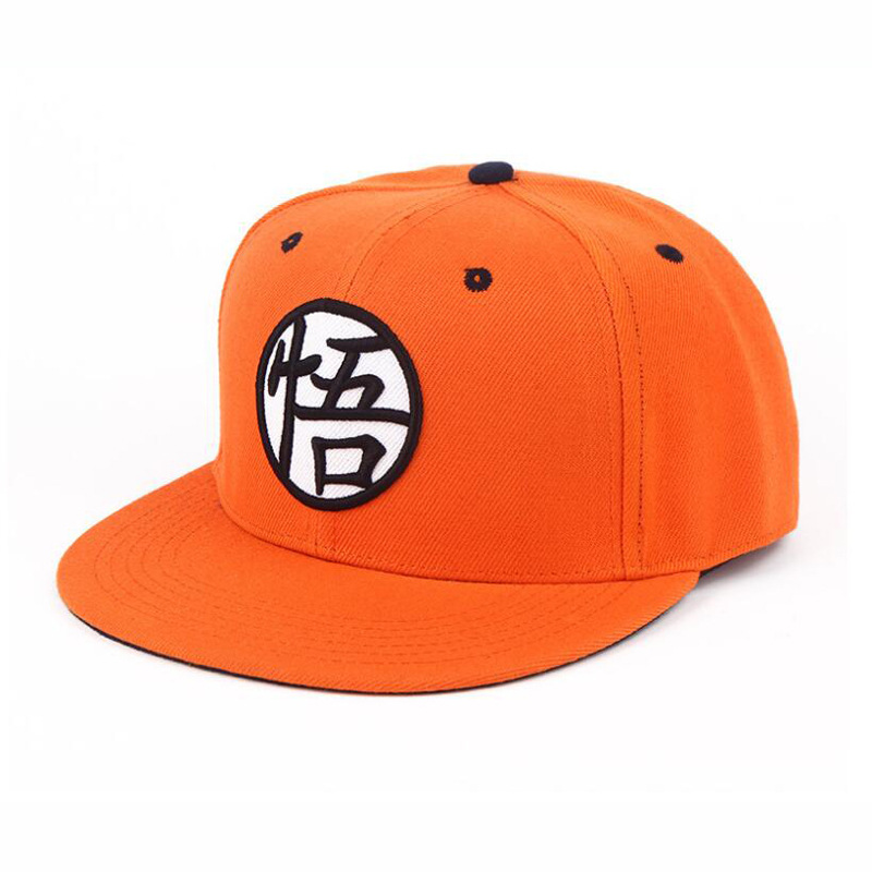 Cross-Border Anime Dragonbal Seven Dragon Ball Monkey King Turtle Word Flat-Brimmed Cap Embroidery Baseball Cap Hip Hop Hat