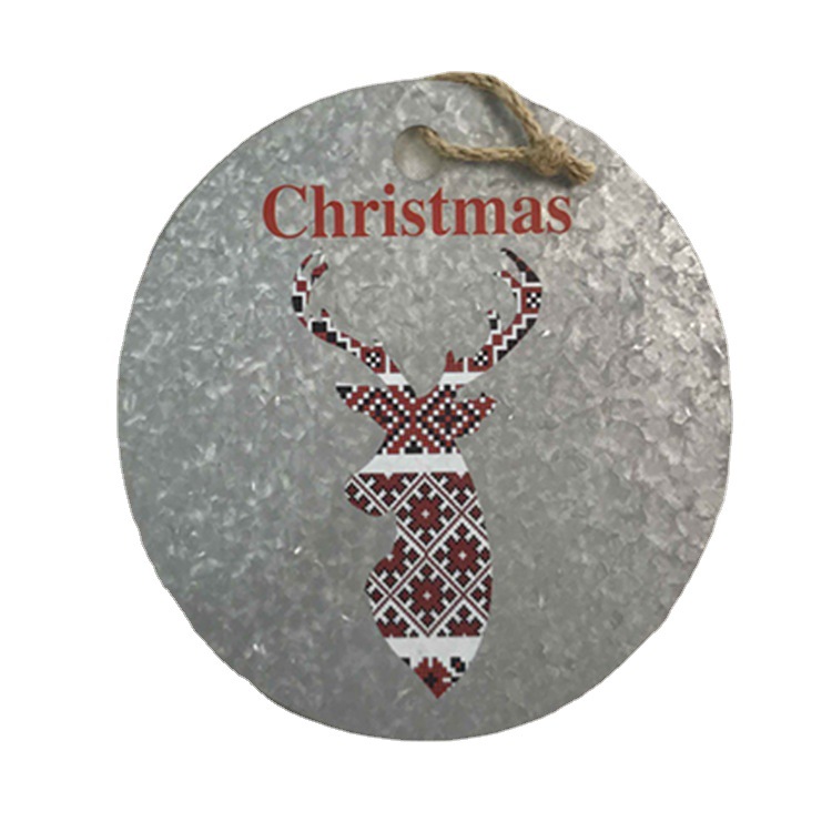 Foreign Trade Cross-Border Christmas Accessories Christmas Tree Pendant Pro New Year Festival Iron Plate Christmas Decoration Supplies