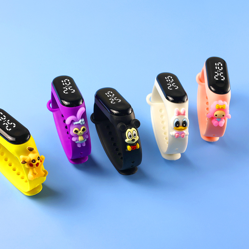 Spot wholesale waterproof cartoon children M3 white light LED electronic watch primary school sports figure bracelet watch Specification drawing