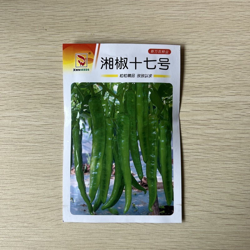 湘辣十七号辣椒种子批发 2g/袋湖南辣椒种子 中熟牛角型辣椒种子