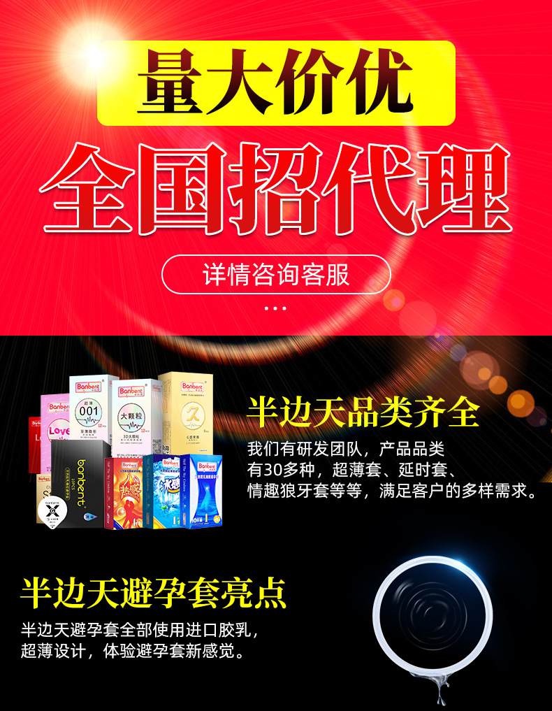 半边天煽情10只装大盒大油量非玻尿酸家庭装成人性用品代加工外贸
