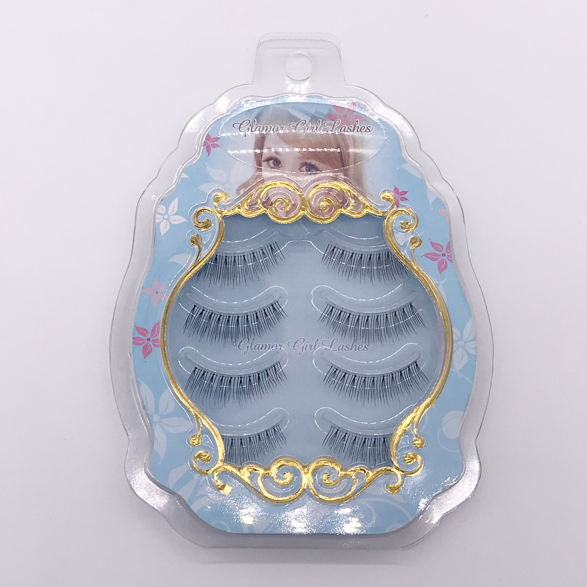 Japanese-Style and Internet-Famous Long Sheer Root Eyelash New Four Pairs of Nude Makeup Sharpened False Eyelashes