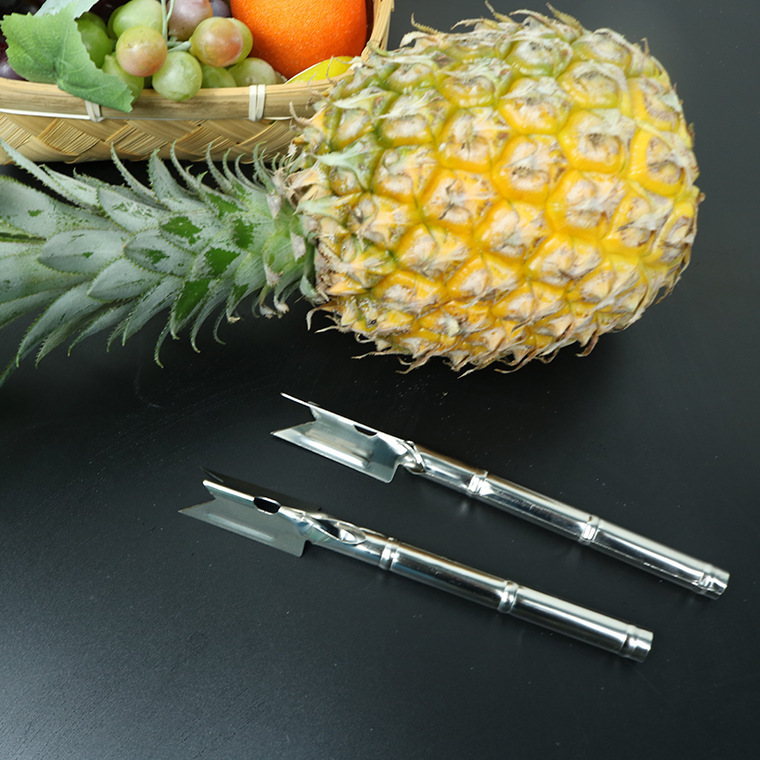 水果去皮菠萝铲凤梨刀菠萝不锈钢v型菠萝铲厨房去眼器厂家货源