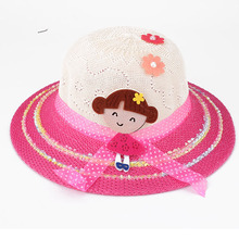 春夏季网子帽子 花朵童帽遮阳透气防晒遮阳宝宝帽子沙滩帽子凉帽