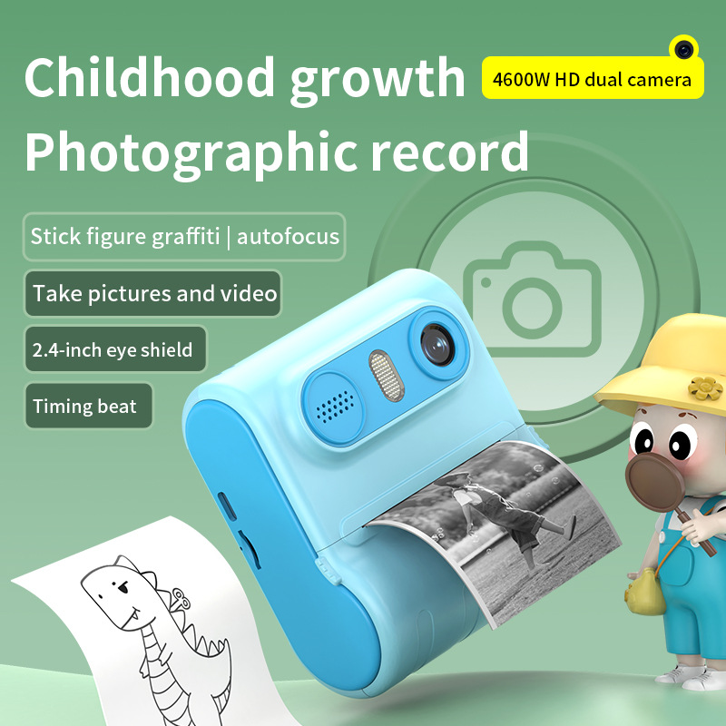 Cross-Border Children Polaroid Printing Digital Camera Hd Slr Dual Lens Shooting Camera Toy