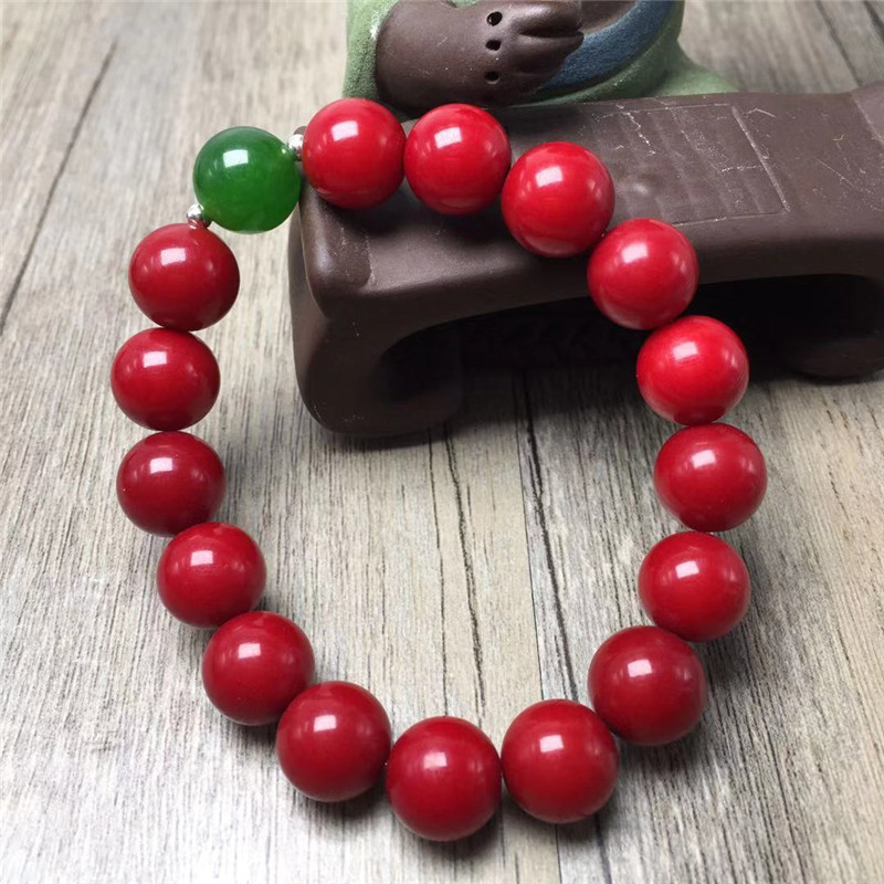 白玉菩提根老型桶朱砂供菩提子男女款手串手链项链念珠佛珠108颗