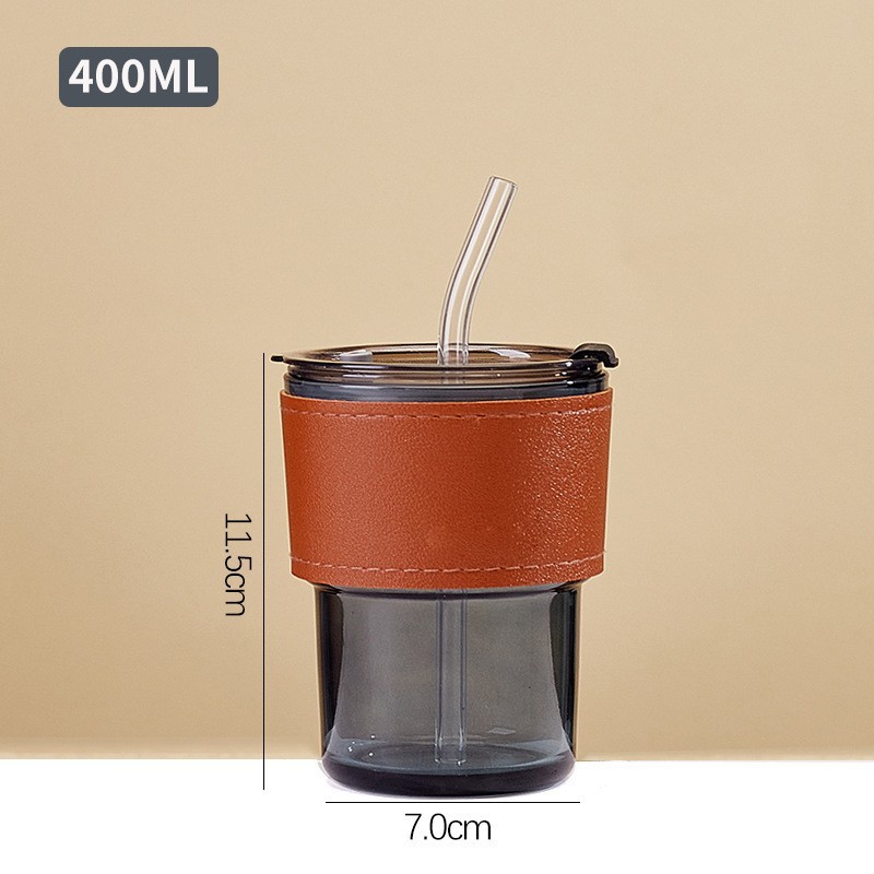 Good-looking Bamboo Joint Cup Heat-Resistance Glass Straw Cup Office Coffee Cup Gift Cup Promotional Cup with Lid