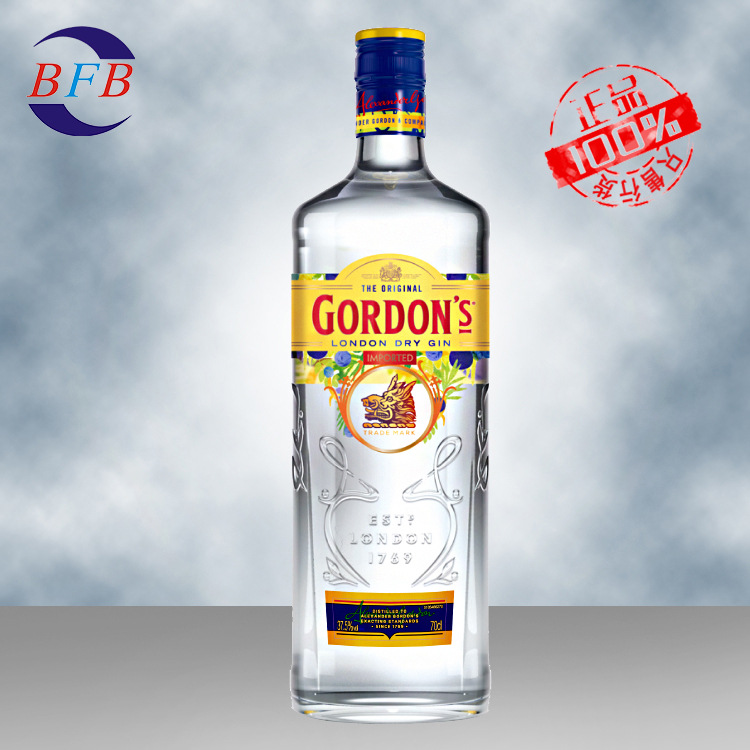 行货洋酒批发gordons哥顿金酒700ml杜松子伦敦干毡酒鸡尾酒金汤力