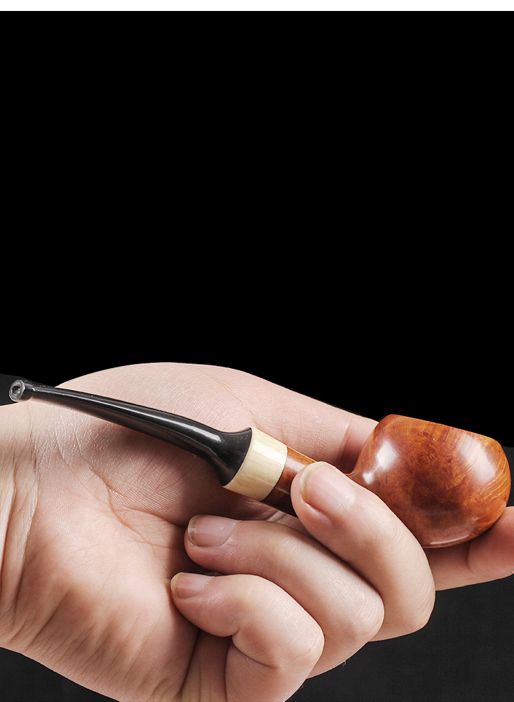 进口男士石楠木烟斗老式烟锅旱烟斗烟袋锅石楠木复古手工