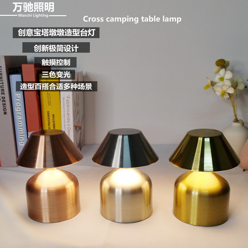 new bedroom bedside metal small night lamp cross-border vintage ornament table lamp restaurant and cafe bar atmosphere desk lamp