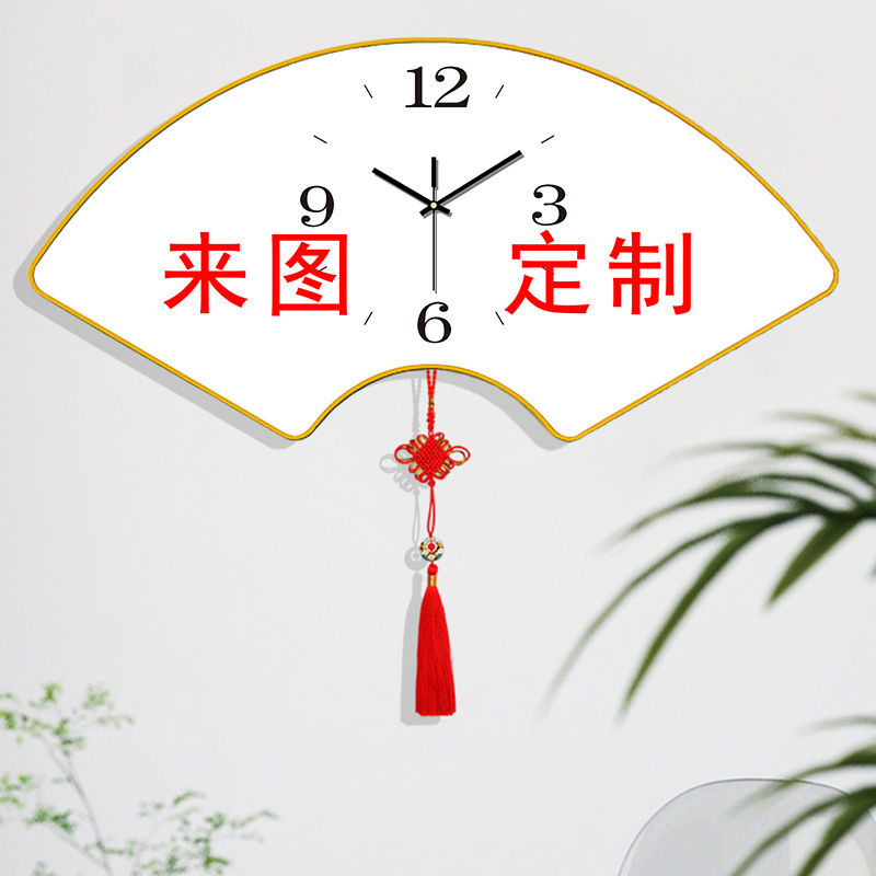 网红客厅晶瓷画挂钟婴儿婚纱艺术照装饰画静音公司宣传挂画时钟表