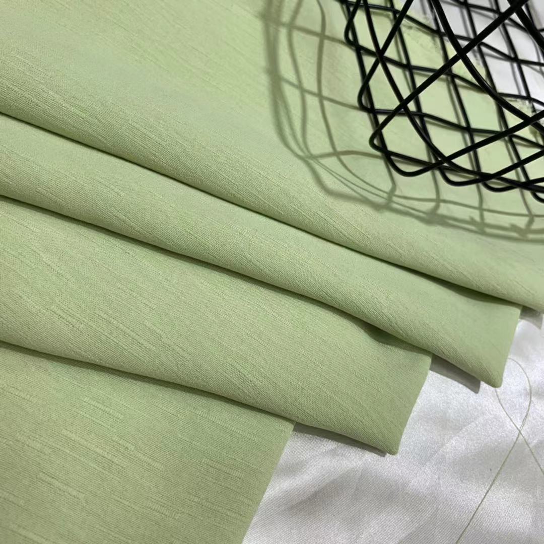 现货批发仿竹节麻纹理布料 连衣裙衬衫睡衣汉服面料 聚酯纤维面料