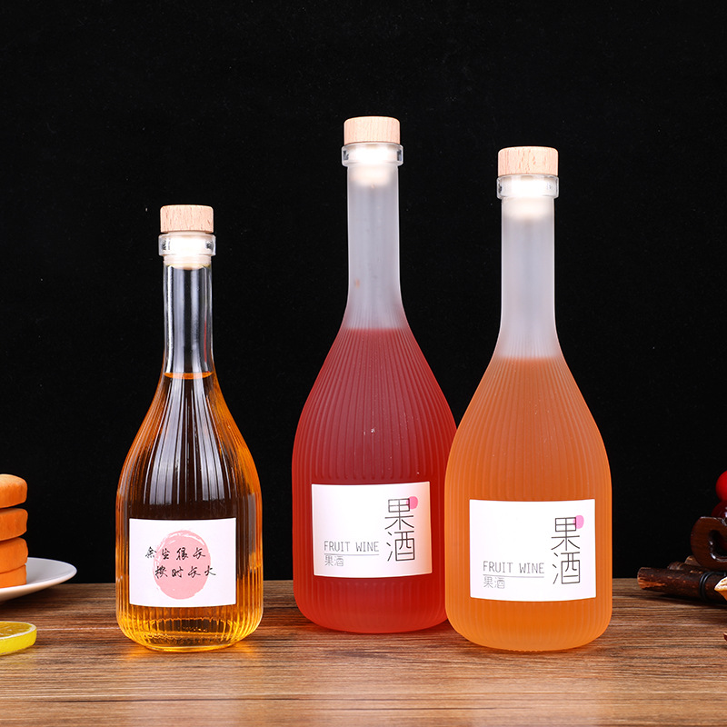 自酿家用透明玻璃果酒瓶茉莉花青梅蒙砂酵素密封桂花酒包装空酒瓶